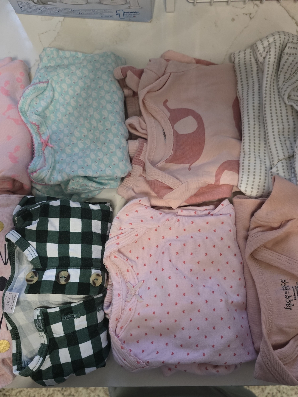 Baby Girls Mixed Onesie Bundle  Either Tie Bottom Or Scrunch Bottom